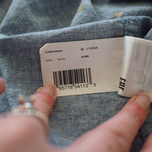 Quiksilver Men's Spaced Out Retro Light Blue Patterned Shirt Sz Regular Fit M - Picture 12 of 14